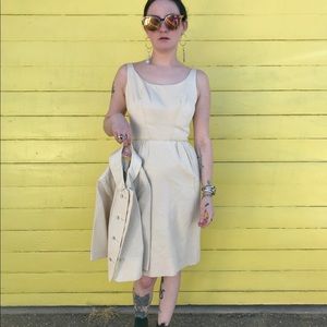 VTG 1950s Cream Wiggle Dress & Jacket